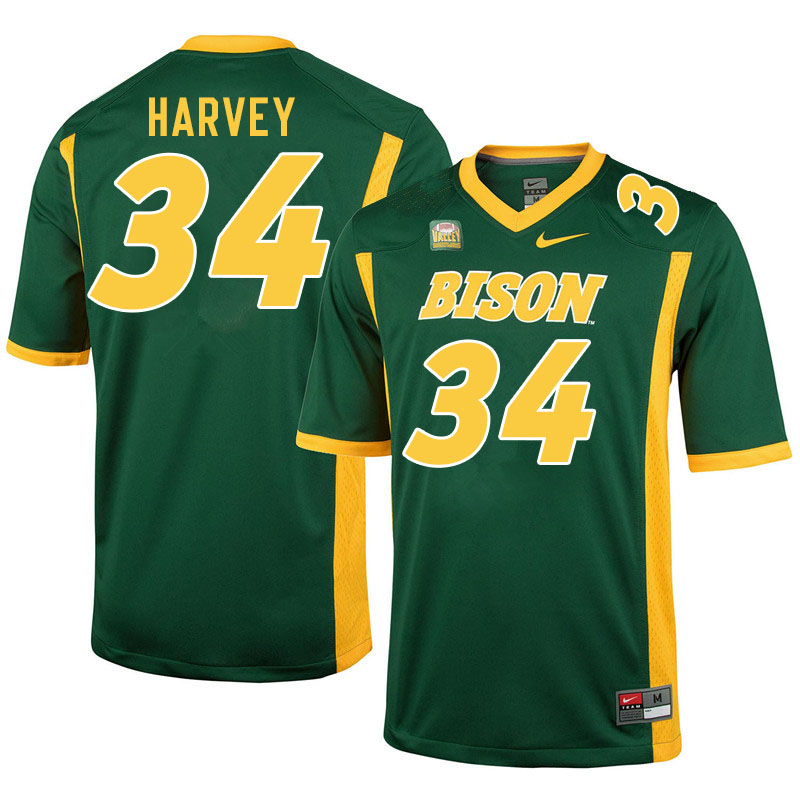 Men #34 Jonathan Harvey North Dakota State Bison College Football Jerseys Stitched-Green